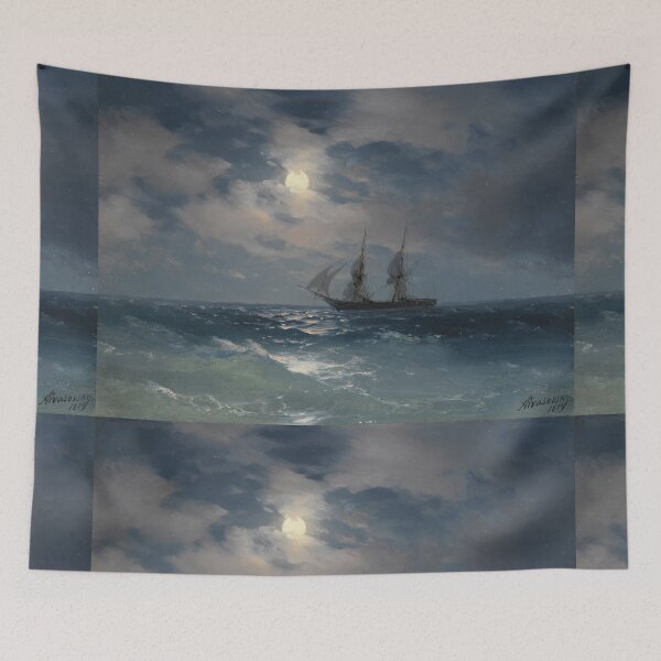 Item preview, The Brig Mercury In Moonlight - Ivan Konstantinovich Aivazovsky  designed and sold by TeeARTHY.