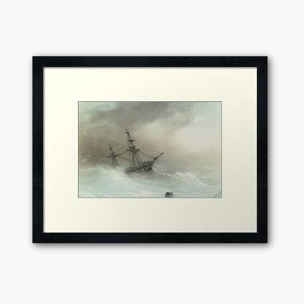 Aperçu de l'œuvre Un bateau dans une mer agitée - Ivan Konstantinovitch Aivazovsky créée et vendue par TeeARTHY.