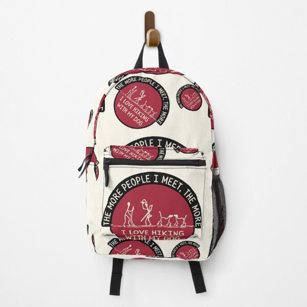 Item preview, Love hiking with my dog sarcastic quote in badge design designed and sold by WordStruggle.