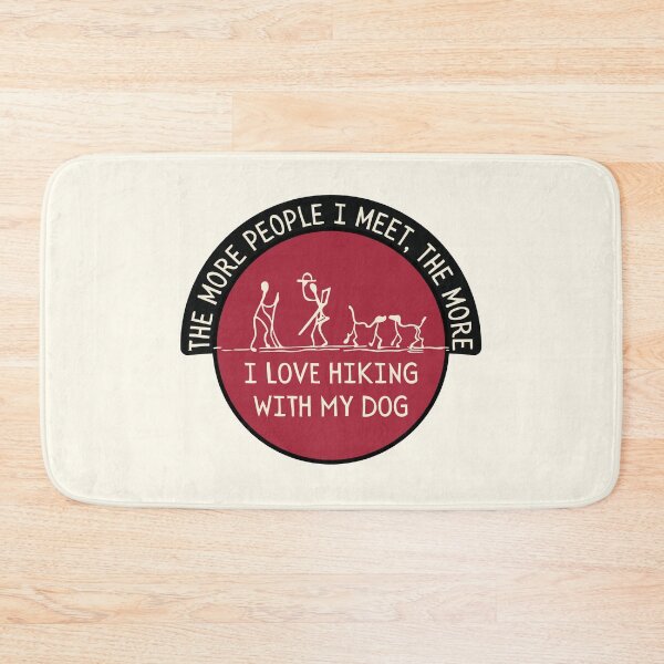 Item preview, Love hiking with my dog sarcastic quote in badge design designed and sold by WordStruggle.
