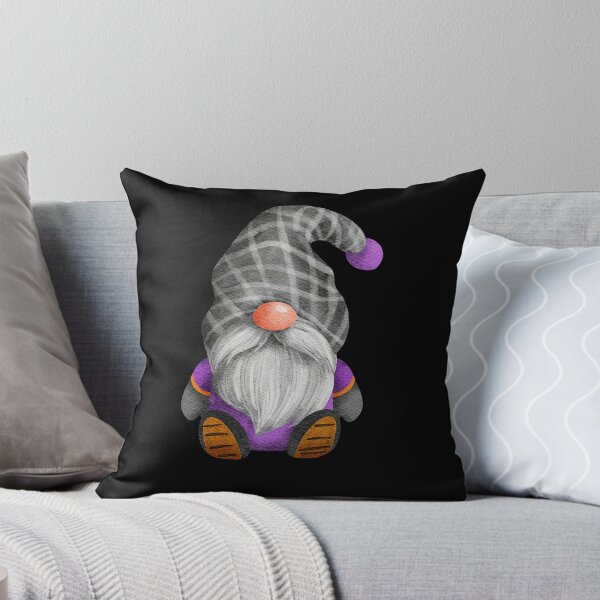Item preview, Cute Gnome in Purple and Orange and Stripe Hat designed and sold by Trinket-Trickster.