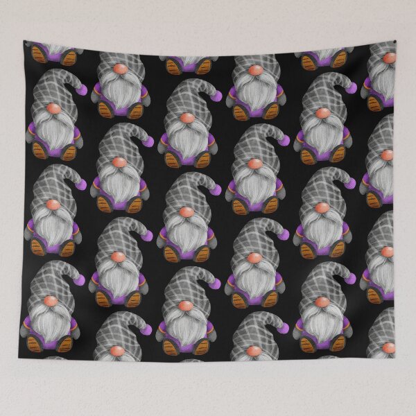Item preview, Cute Gnome in Purple and Orange and Stripe Hat designed and sold by Trinket-Trickster.