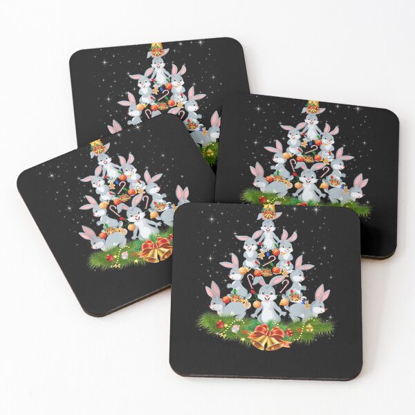 Item preview, Rabbit Christmas Tree Snow Funny Rabbit Xmas  designed and sold by judyufmi.