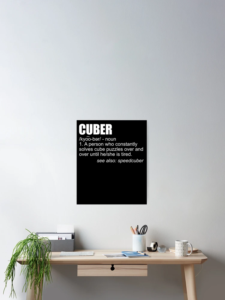 Imagen 2 de 3, Póster con la obra Cuber Definition Puzzle Solving Cube Speed Cubing Gear, diseñada y vendida por DynamicDesign.