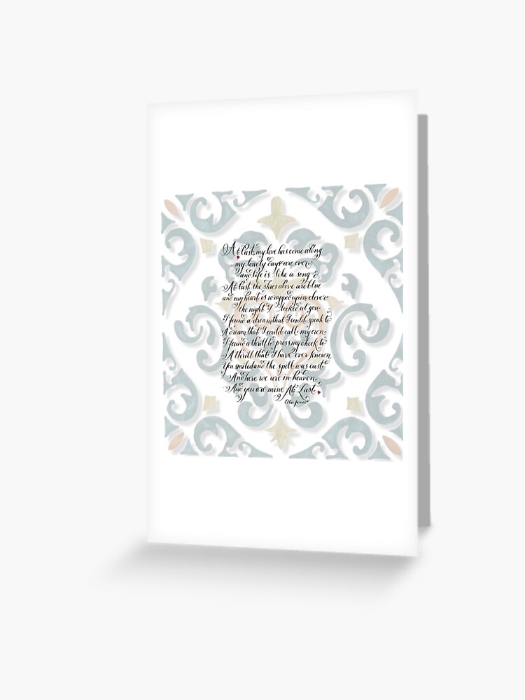 At Last Etta James lyrics handwritten quote