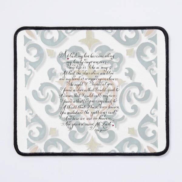 Artikelvorschau, At Last Etta James lyrics handwritten quote entworfen und verkauft von Melissa Renee.