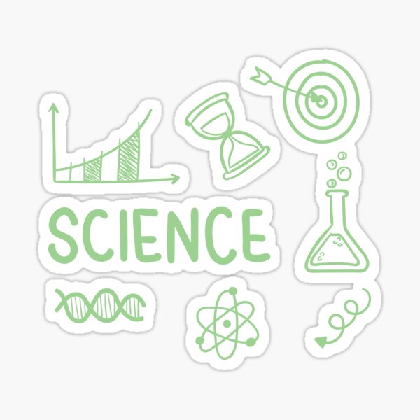 Hellgrüner Wissenschafts-Schulfach-Aufkleber-Satz-Aufkleber Sticker