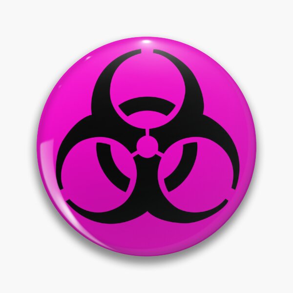 Item preview, Hot-pink Biohazard Sticker & Badges designed and sold by zimonzombie.