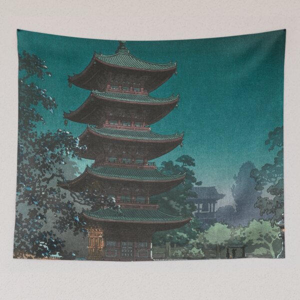 Item preview, Asakusa Kinryūzan Temple by Tsuchiya Kōitsu designed and sold by Vintage Wall Art.