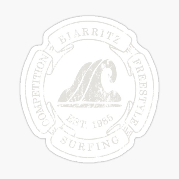 Retro Biarritz Waves Sticker