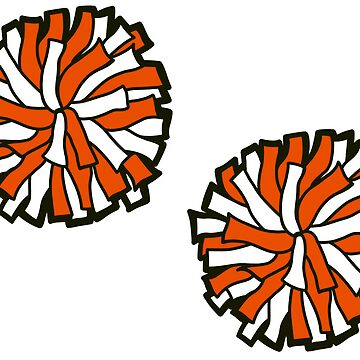 Orange black and white Pom Sticker for Sale by izzmade