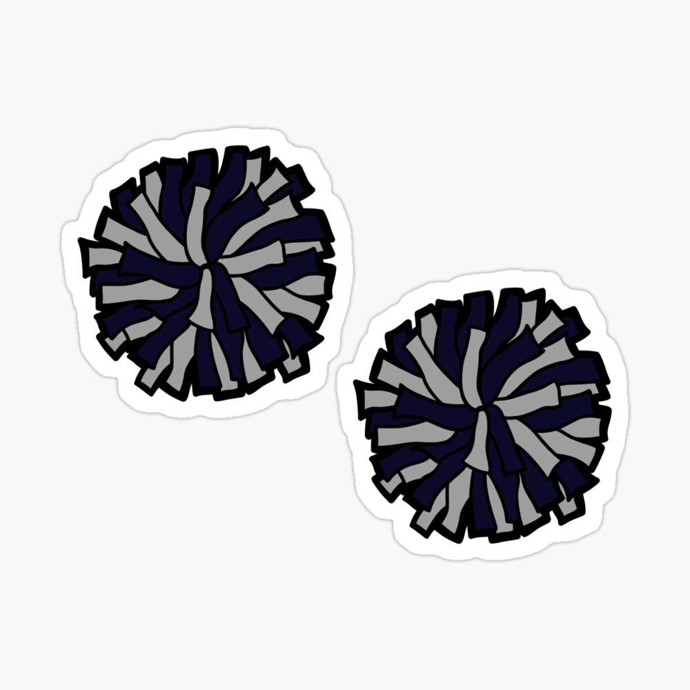 Pom Poms (Royal Blue & White) Sticker for Sale by crystalcreative