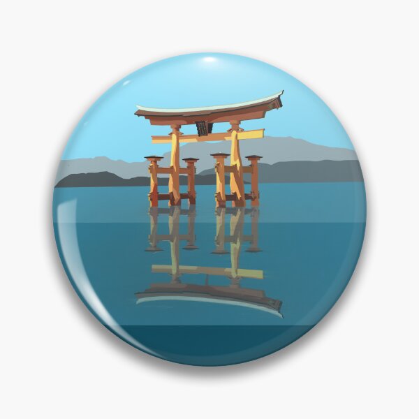 Item preview, Miyajima island torii gate travel poster (with text) designed and sold by knileuh.