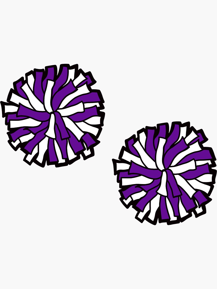 Pom Poms (Purple & White) Sticker for Sale by crystalcreative