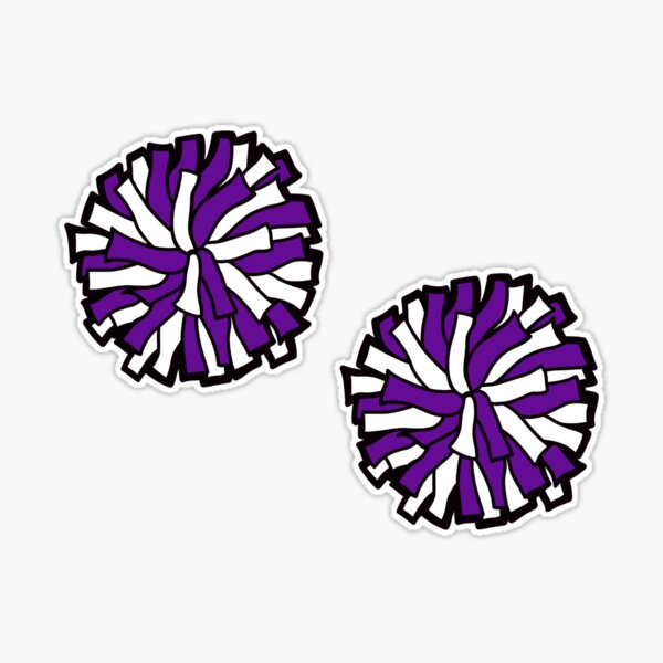 Pom Poms (Purple & White) Sticker for Sale by crystalcreative