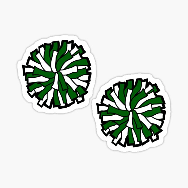 Green cheerleading pom pom Sticker for Sale by PepaAnaRB