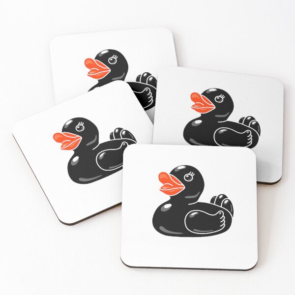 Item preview, Classic black rubber duck with red beak designed and sold by zuperelectracat.