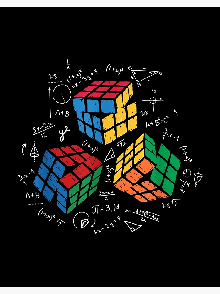 Impression rigide for Sale avec l'œuvre « Cool Math Rubik Rubix Rubics  Player Cube Amoureux des mathématiques » de l'artiste ArcanWilkinson