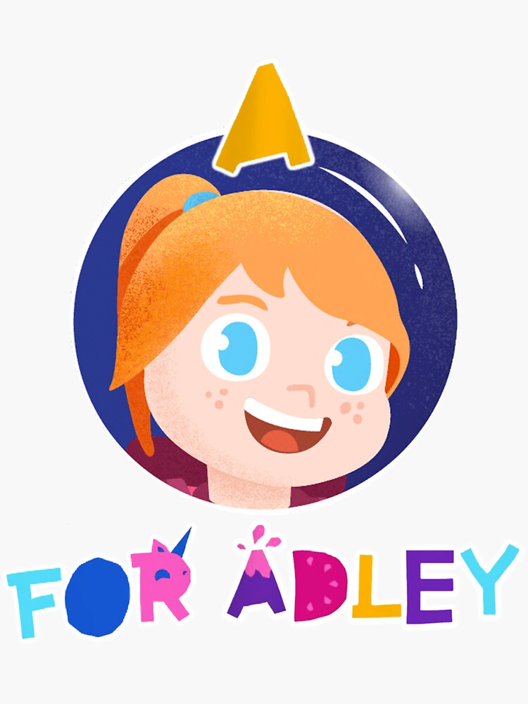 "a for adley , funny for school" Sticker for Sale by carlaniki Redbubble