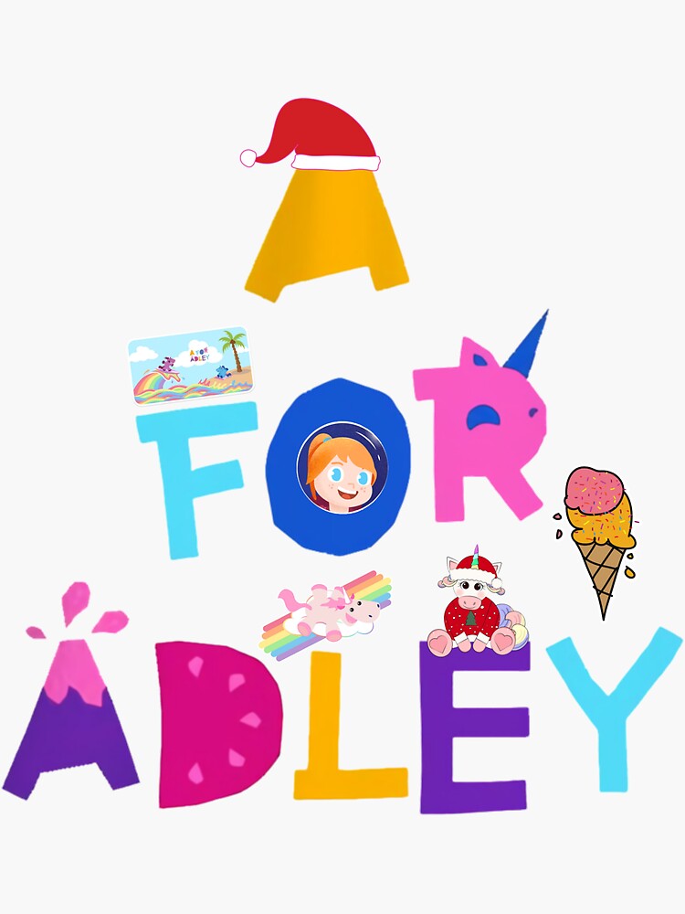 "a for adley , funny for school" Sticker for Sale by carlaniki Redbubble
