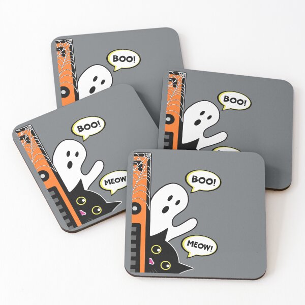 Item preview, Boo! Meow! Ghost and Cat Halloween designed and sold by ALesterDesign.