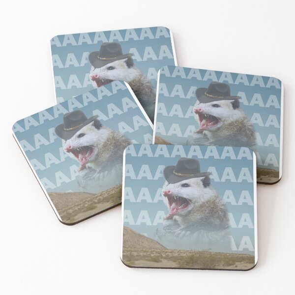 Item preview, screaming cowboy possum designed and sold by BattleGoat.