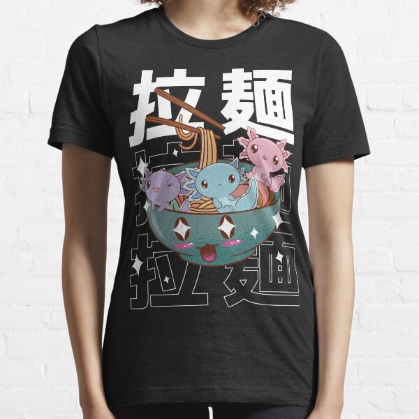 Vista previa del artículo con la obra «Axolotl kawaii dentro de un tazón de ramen Anime estético», diseñado y vendido por MrEddie10.