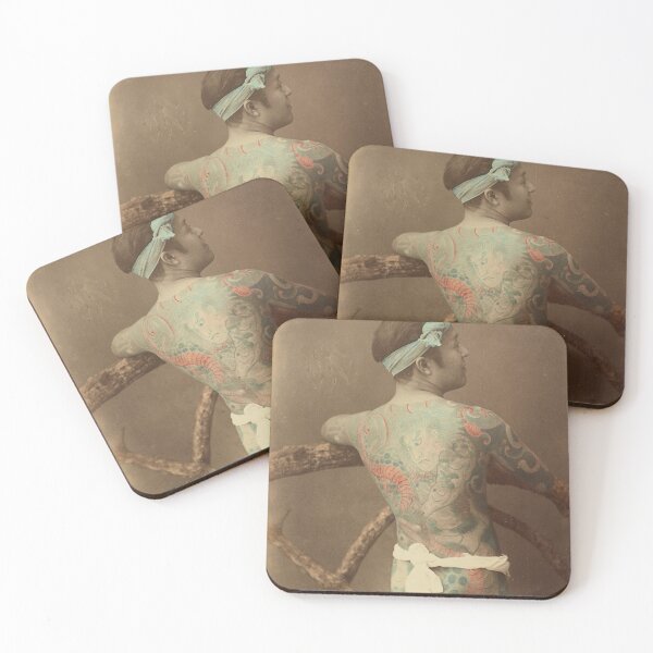 Item preview, Japanese Tattoo Portrait by Kusakabe Kimbei designed and sold by Vintage Wall Art.