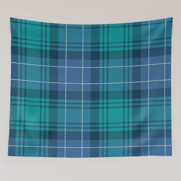 Item preview, Blue and Turquoise Checkered Tartan Plaid designed and sold by PatternMama.