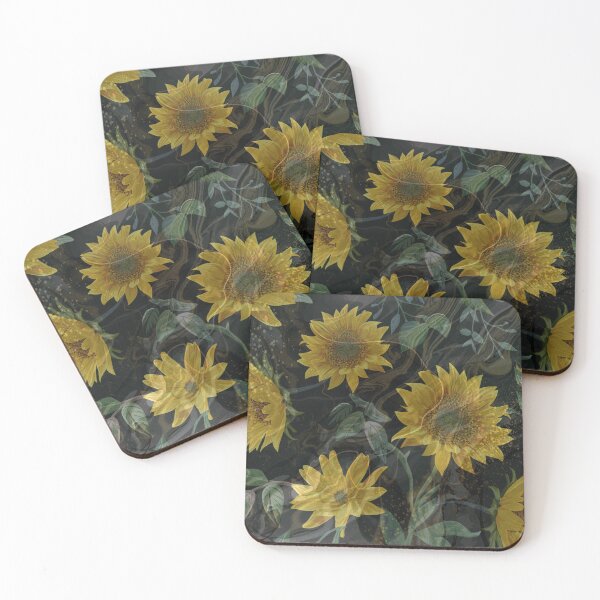 Item preview, dark gold luxury sunflower pattern designed and sold by Beeroclock.