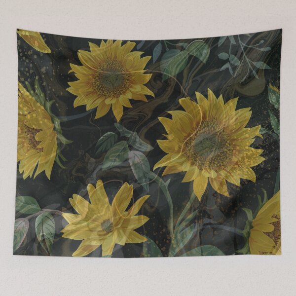 Item preview, dark gold luxury sunflower pattern designed and sold by Beeroclock.