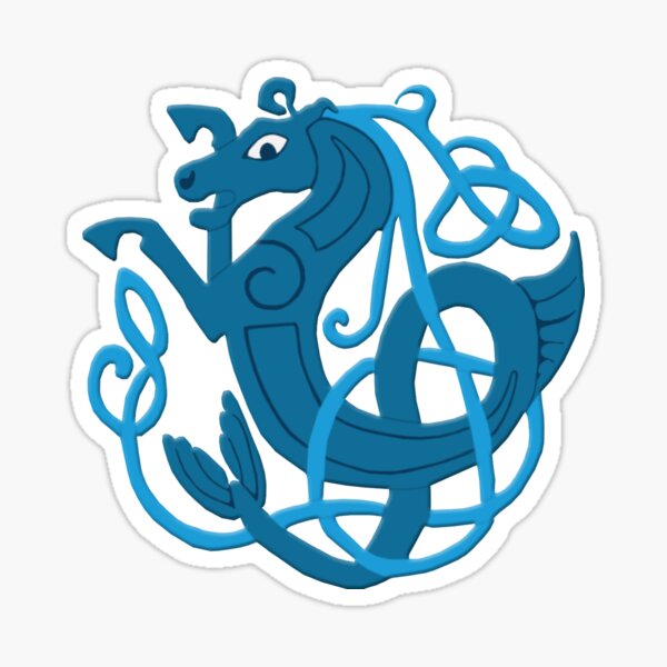 Artikel-Vorschau von Blauer keltischer Knoten Seahorse, designt und verkauft von Atteestude.