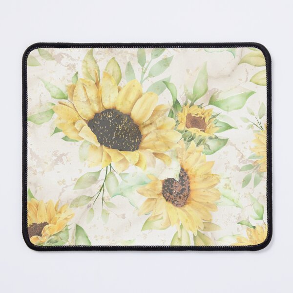 Item preview, white background gold marble sunflower pattern designed and sold by Beeroclock.