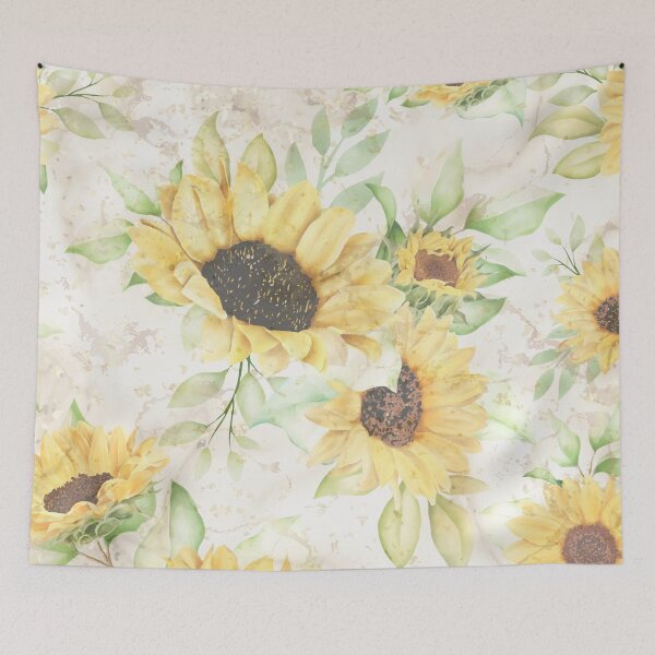 Item preview, white background gold marble sunflower pattern designed and sold by Beeroclock.