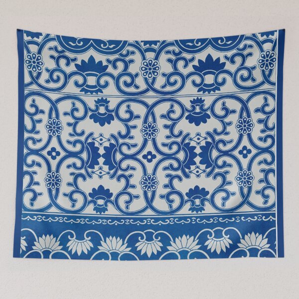 Item preview, Patrón ornamental floral chino azul y blanco designed and sold by AJDesignsstuff.