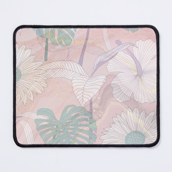 Item preview, pastel pink watercolor flower leaf pattern designed and sold by Beeroclock.