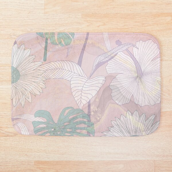 Item preview, pastel pink watercolor flower leaf pattern designed and sold by Beeroclock.