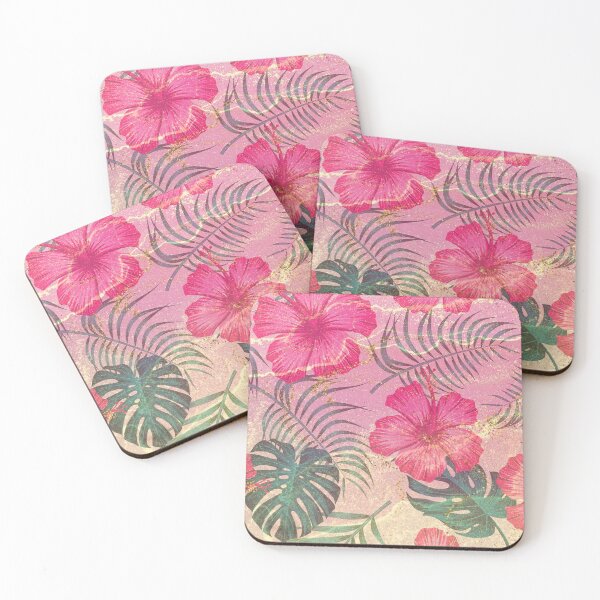 Item preview,  pink and gold glitter watercolor flower pattern designed and sold by Beeroclock.