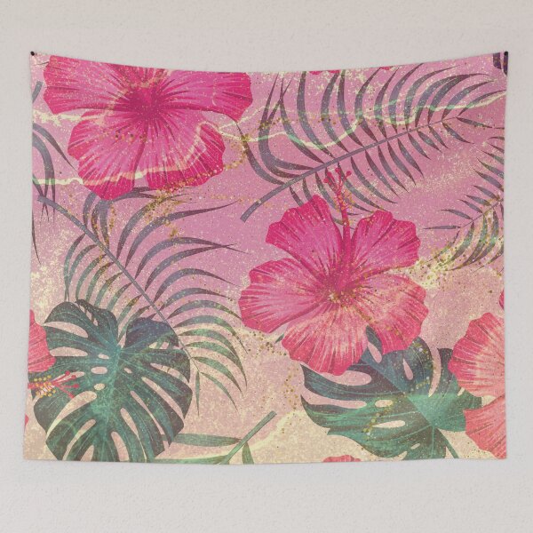 Item preview,  pink and gold glitter watercolor flower pattern designed and sold by Beeroclock.