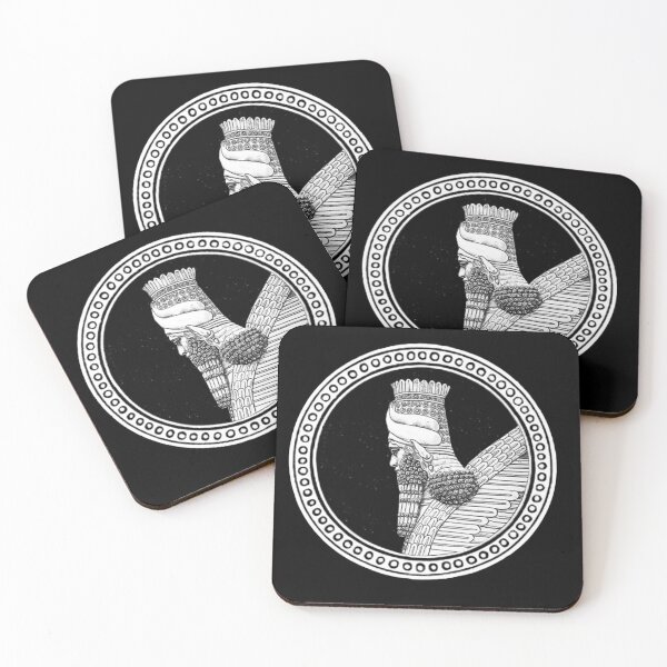 Item preview, Elegant Lamassu Decoration on Black and White designed and sold by doniainart.