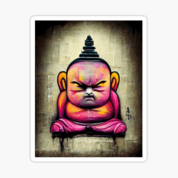 "Angry Buddha 5" Sticker for Sale by Quainphoto Redbubble