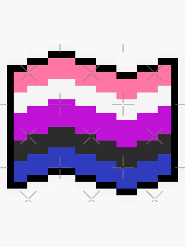 Pixel Art Pride Flag Genderfluid Sticker For Sale By Goldthornguild