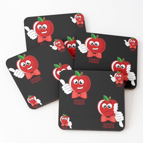 Item preview, Red apple funny pattern cartoon kiss bite designed and sold by Pride-Casuals.