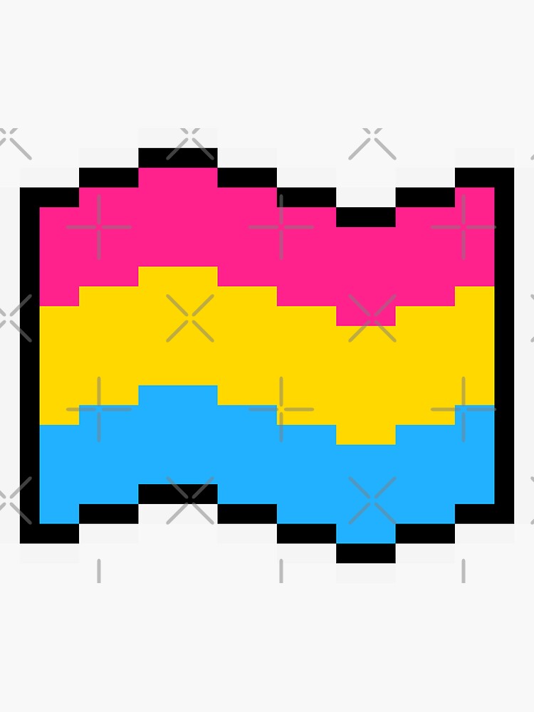 Pixel Art Pride Flag Pansexual Sticker For Sale By Goldthornguild