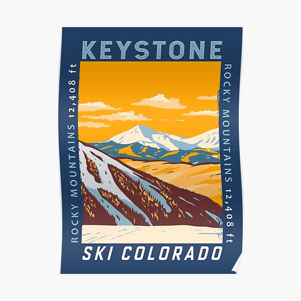 Keystone Colorado Winter Resort Distressed Poster
