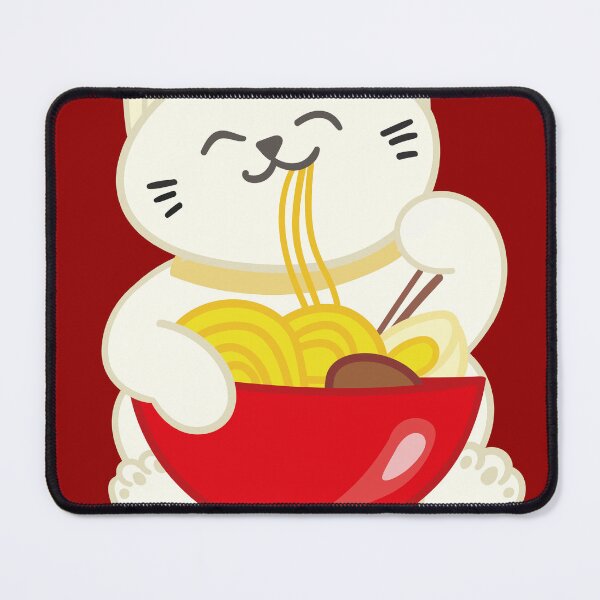 Item preview, Lucky cat eating Ramen designed and sold by ruepix.