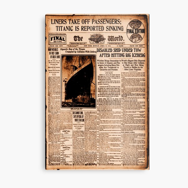 Titanic Vintage Sepia Newspaper Poster Metal Print