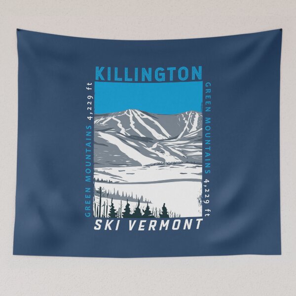 Artikelvorschau, Killington Skigebiet Winter Vermont Distressed entworfen und verkauft von KrisSidDesigns.