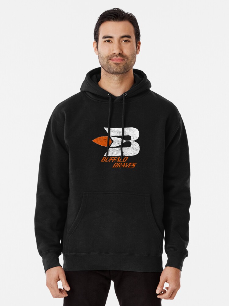 deadmansupplyco Vintage 70's-styled Basketball Decal - Buffalo Braves (White) Hoodie