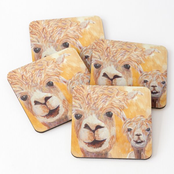 Item preview, Golden Yellow Alpaca Couple designed and sold by carolineskinnerart.